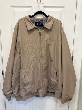 Polo Chaps Men's Lightweight Tan Zip-Front Jacket #1344